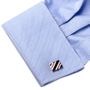 Navy and Red Rectangle Repp Stripe Cufflinks