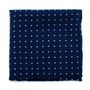 Navy and White Polka Dot Wool Pocket Square