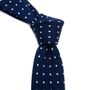 Navy and White Polka Dot Wool Tie