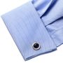Navy Blue Cats eye Etched Border Cufflinks