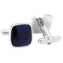 Navy Blue Fiber Optic Cushion Cufflinks