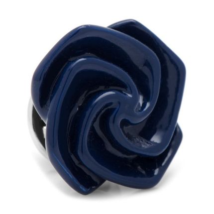 Navy Blue Flower Lapel Pin