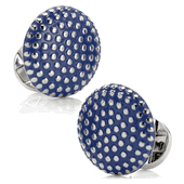 Navy Circle Dot Texture Cufflinks