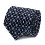 Navy  Circle Patterned Silk Tie