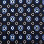 Navy  Circle Patterned Silk Tie