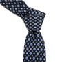 Navy  Circle Patterned Silk Tie