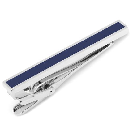 Navy Enamel Inlaid Tie Clip