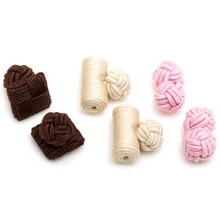 Neapolitan Silk Knot Combo Cufflinks