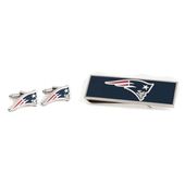 New England Patriots Cufflinks And Money Clip Gift Set