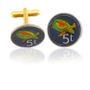 New Guinea Turtle Coin Cuff Links