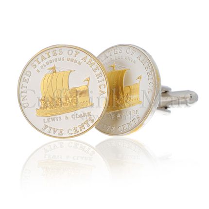 New Jefferson Nickel Keelboat Cufflinks