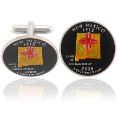 New Mexican Quarter Coin Cuff Links