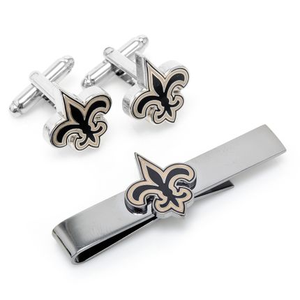 New Orleans Saints Cufflinks And Tie Bar Gift Set