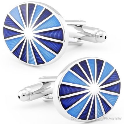 New Oval Blue Enamel Cufflinks