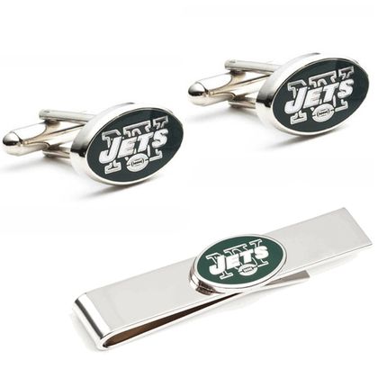 New York Jets Cufflinks And Tie Bar Gift Set
