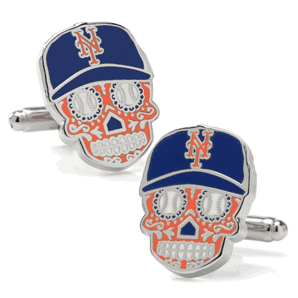 New York Mets Sugar Skull Cufflinks