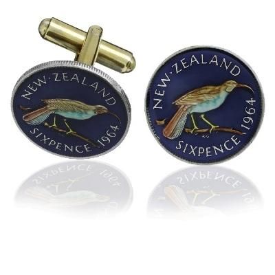 New Zealand Bird Coin Cuff Links