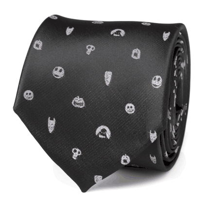 Nightmare Before Christmas Black Gray Men's Tie