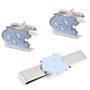 North Carolina Tarheels Cufflinks And Tie Bar Gift Set