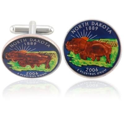 North Dakotan Quarter Coin Cuff Links
