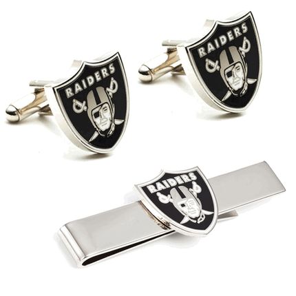 Oakland Raiders Cufflinks And Tie Bar Gift Set