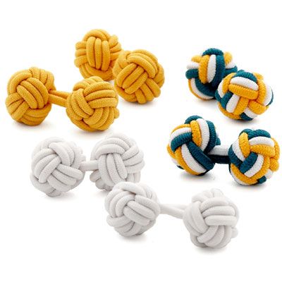 Ocean Breeze Silk Knot Cufflinks