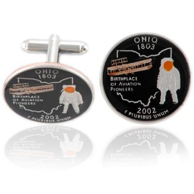 Ohioan Quarter Coin Cuff Links