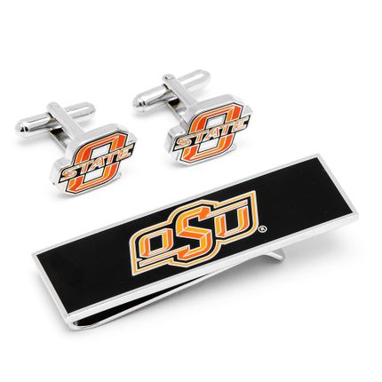 Oklahoma State Cowboys Cufflinks and Money Clip Gift Set