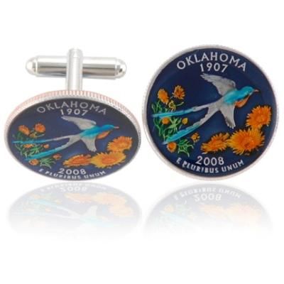 Oklahoman Quarter Coin Cuff Links