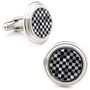 Onyx And Mop Checker Step Cufflinks