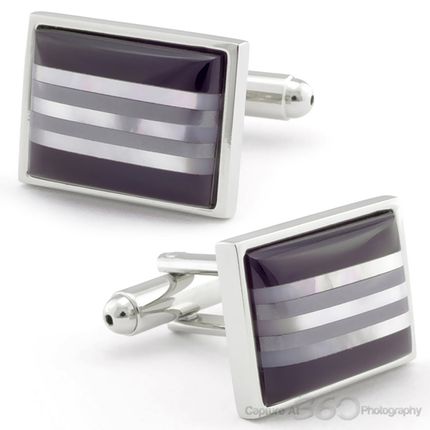 Onyx and Mother of Pearl Edged Cufflinks