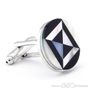 Onyx And Mother Of Pearl Mosaic Cufflinks