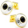 Onyx Eye with Hammered Silver Cufflinks