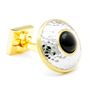 Onyx Eye with Hammered Silver Cufflinks