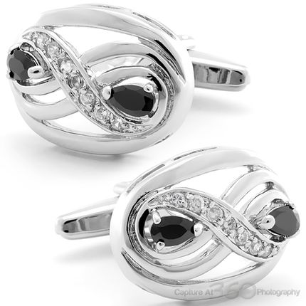 Onyx Eyes and Diamonds Cufflinks