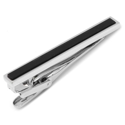 Onyx Inlaid Tie Clip