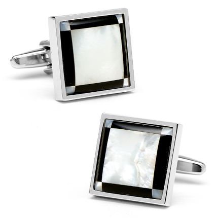 Onyx & MOP Four Corners Cufflinks