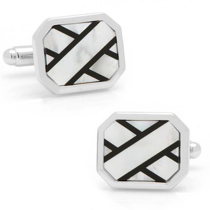 Onyx & MOP Ribbon Cufflinks
