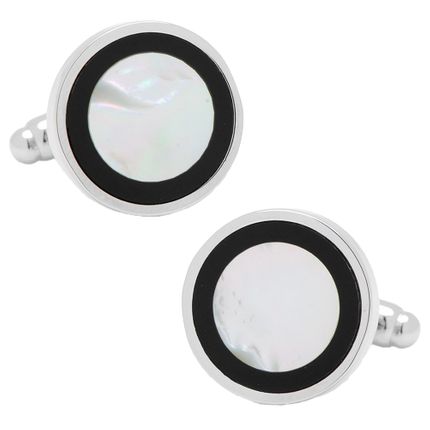 Onyx Rim Round Cufflinks