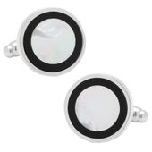 Onyx Rim Round Cufflinks