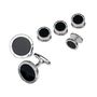 Onyx Rivet Etch Detail Sterling Silver Stud Set
