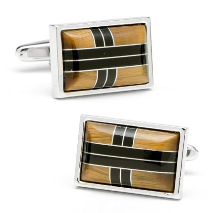 Onyx & Tigers Eye Cross Roads Cufflinks
