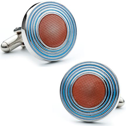 Orange Concentric Circles Cufflinks