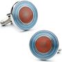 Orange Concentric Circles Cufflinks