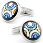 Orange Lapis Hued Mosaic Button Cufflinks