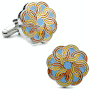 Orange Linked Circles Cufflinks