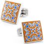 Orange Regal Shield Cufflinks