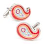 Orange Retro Paisley Cufflinks