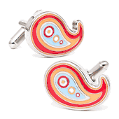 Orange Retro Paisley Cufflinks