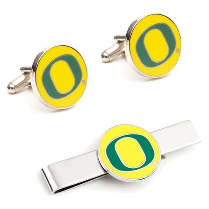Oregon Ducks Cufflinks And Tie Bar Gift Set